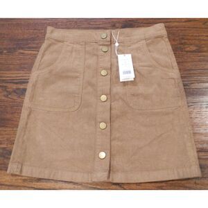 Tory Burch Lucitano Skirt Beach Wood Brown Tan Women's Size 0 NWT